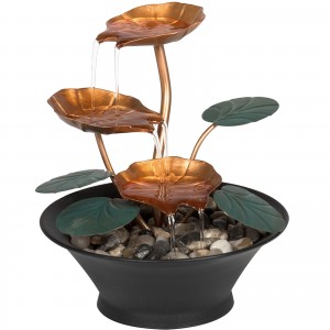 Home Office Decor Indoor Miniature Water Lily Tabletop Fountain 816586024343  311915757789